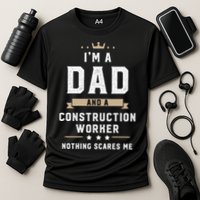 Funny Dad Construction Worker Fathers Day Gift Cooling Performance Crew T-Shirt