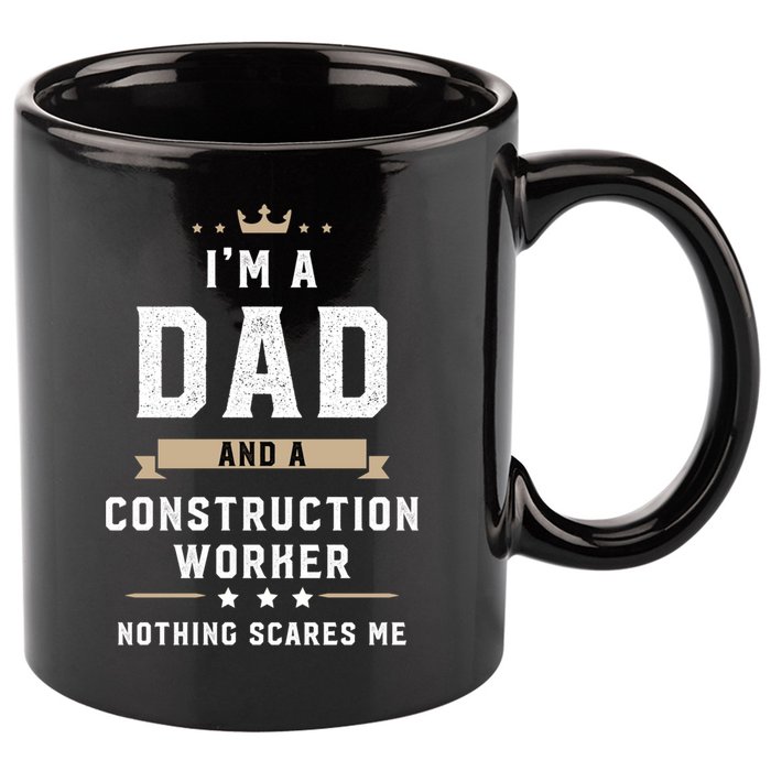 Funny Dad Construction Worker Fathers Day Gift 11oz C Handle Ceramic Mug