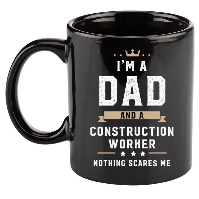 Funny Dad Construction Worker Fathers Day Gift 11oz C Handle Ceramic Mug