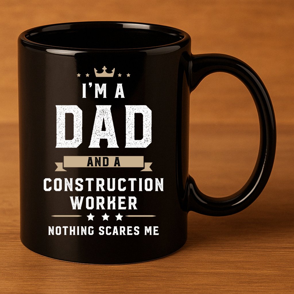 Funny Dad Construction Worker Fathers Day Gift 11oz C Handle Ceramic Mug