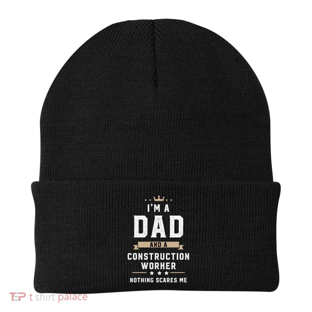 Funny Dad Construction Worker Fathers Day Gift Beanie