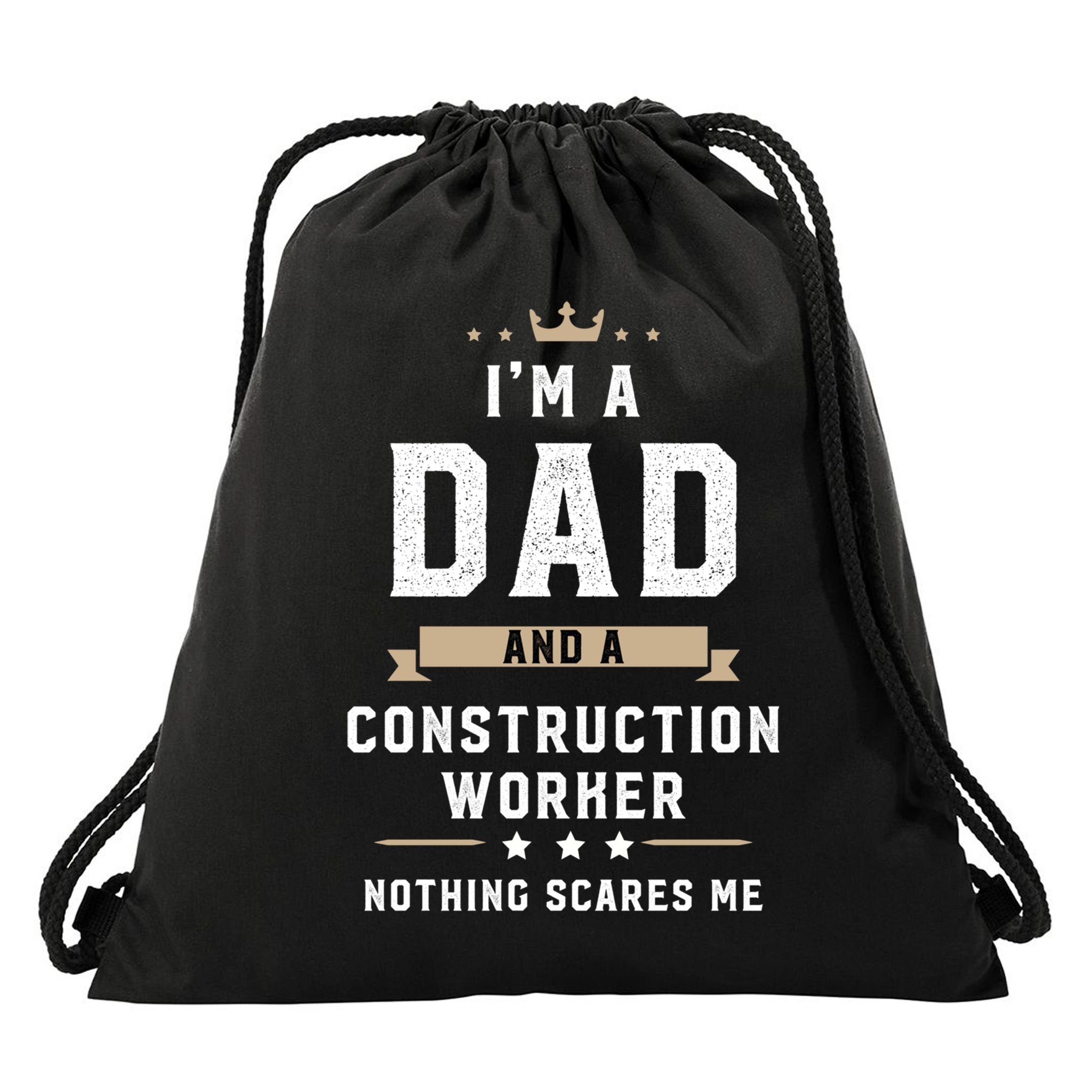 Funny Dad Construction Worker Fathers Day Gift Drawstring Bag