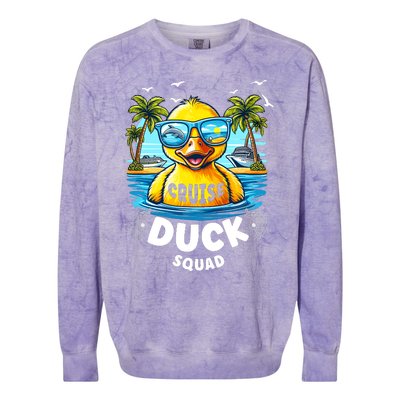 Funny Duck Cruise Rubber Duck Squad Vaction Cruise Ship Colorblast Crewneck Sweatshirt