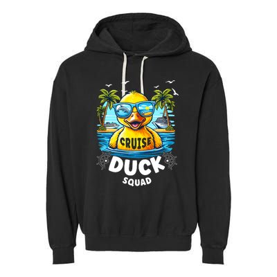 Funny Duck Cruise Rubber Duck Squad Vaction Cruise Ship Garment-Dyed Fleece Hoodie