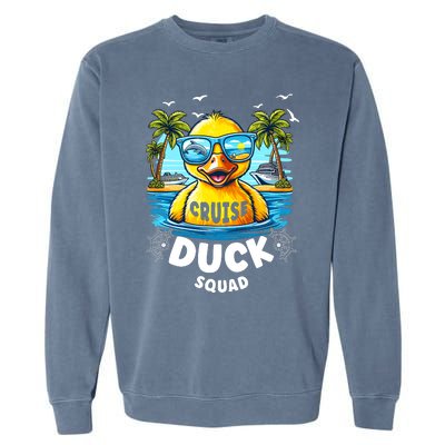 Funny Duck Cruise Rubber Duck Squad Vaction Cruise Ship Garment-Dyed Sweatshirt