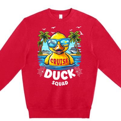 Funny Duck Cruise Rubber Duck Squad Vaction Cruise Ship Premium Crewneck Sweatshirt