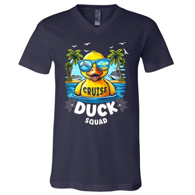 Funny Duck Cruise Rubber Duck Squad Vaction Cruise Ship V-Neck T-Shirt