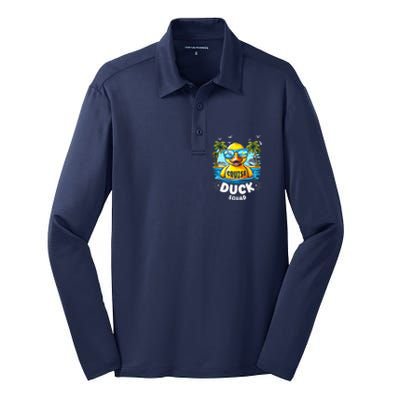 Funny Duck Cruise Rubber Duck Squad Vaction Cruise Ship Silk Touch Performance Long Sleeve Polo