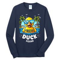 Funny Duck Cruise Rubber Duck Squad Vaction Cruise Ship Tall Long Sleeve T-Shirt