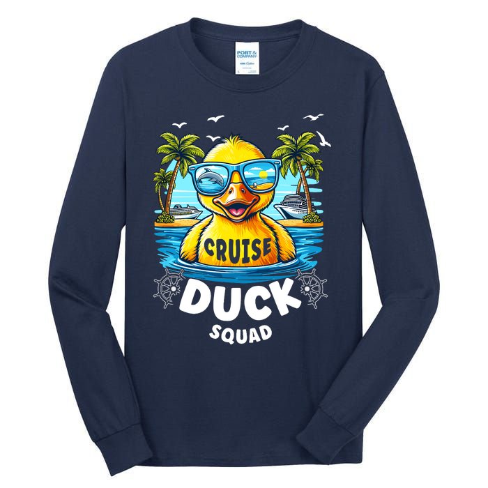 Funny Duck Cruise Rubber Duck Squad Vaction Cruise Ship Tall Long Sleeve T-Shirt