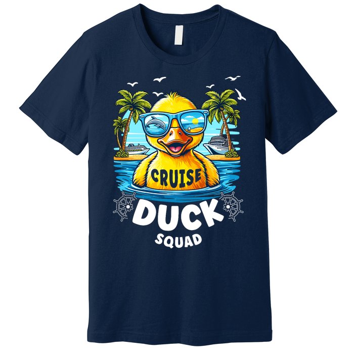 Funny Duck Cruise Rubber Duck Squad Vaction Cruise Ship Premium T-Shirt