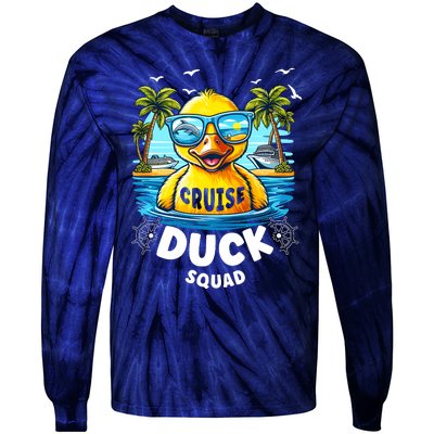 Funny Duck Cruise Rubber Duck Squad Vaction Cruise Ship Tie-Dye Long Sleeve Shirt