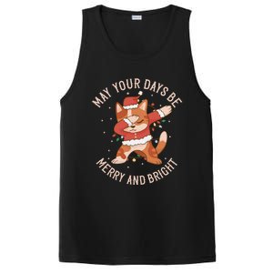 Funny Dabbing Cat Dancing To Christmas Music Gift PosiCharge Competitor Tank