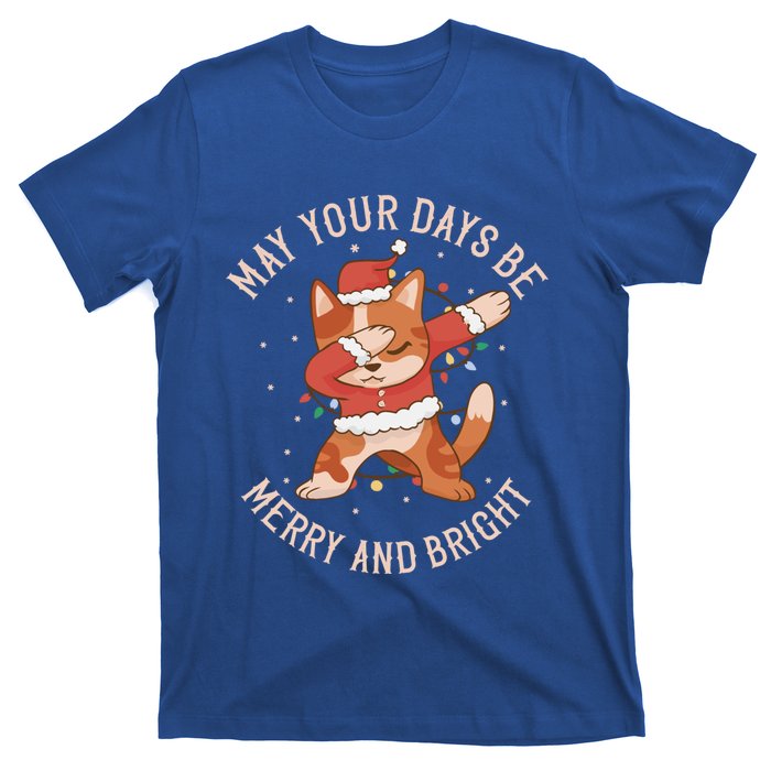 Funny Dabbing Cat Dancing To Christmas Music Gift T-Shirt