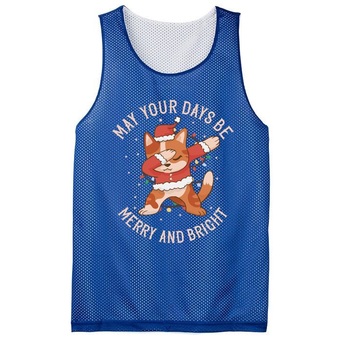 Funny Dabbing Cat Dancing To Christmas Music Gift Mesh Reversible Basketball Jersey Tank