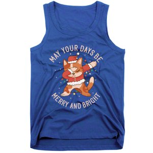 Funny Dabbing Cat Dancing To Christmas Music Gift Tank Top