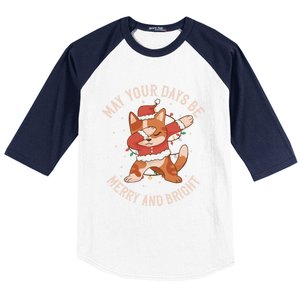 Funny Dabbing Cat Dancing To Christmas Music Gift Baseball Sleeve Shirt