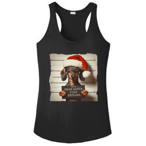 Funny Dachshund Christmas Dear Santa I Can Explain Weiner Gift Ladies PosiCharge Competitor Racerback Tank