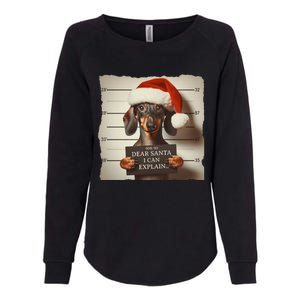 Funny Dachshund Christmas Dear Santa I Can Explain Weiner Gift Womens California Wash Sweatshirt