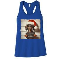 Funny Dachshund Christmas Dear Santa I Can Explain Weiner Gift Women's Racerback Tank