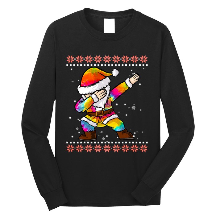 Funny Dabbing Christmas Santa Ugly Christmas Xmas Long Sleeve Shirt