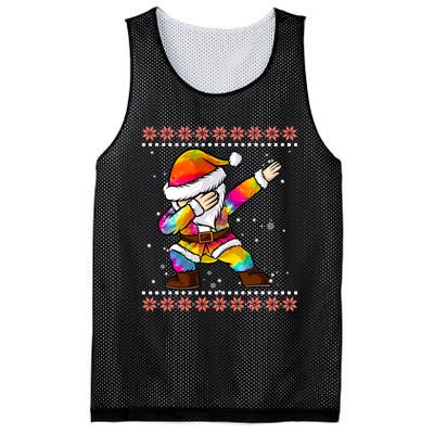 Funny Dabbing Christmas Santa Ugly Christmas Xmas Mesh Reversible Basketball Jersey Tank