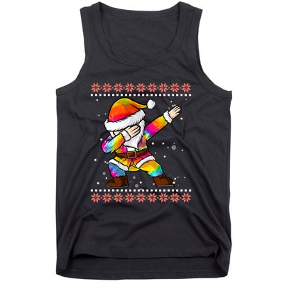 Funny Dabbing Christmas Santa Ugly Christmas Xmas Tank Top