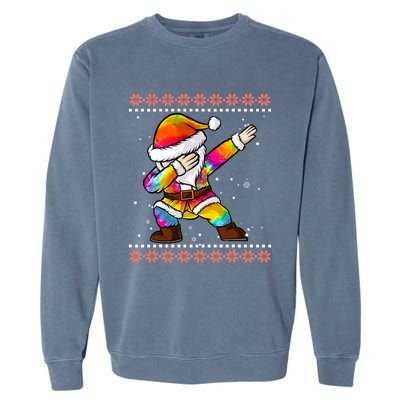 Funny Dabbing Christmas Santa Ugly Christmas Xmas Garment-Dyed Sweatshirt