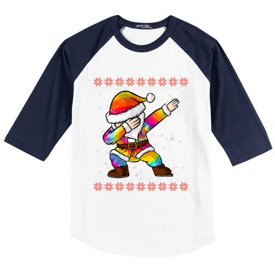 Funny Dabbing Christmas Santa Ugly Christmas Xmas Baseball Sleeve Shirt