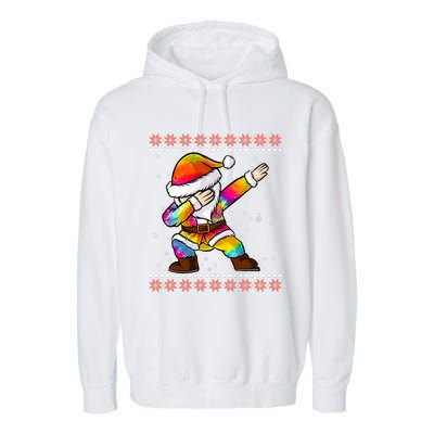 Funny Dabbing Christmas Santa Ugly Christmas Xmas Garment-Dyed Fleece Hoodie