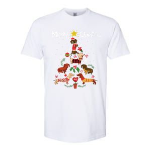 Funny Dachshund Christmas Tree Gift Ornat Gift Softstyle CVC T-Shirt