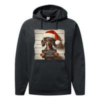 Funny Dachshund Christmas Dear Santa I Can Explain Weiner Performance Fleece Hoodie