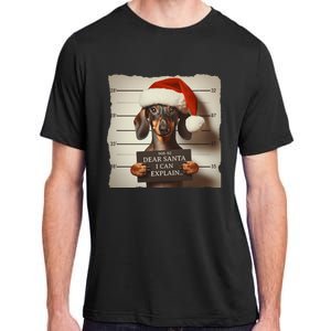 Funny Dachshund Christmas Dear Santa I Can Explain Weiner Adult ChromaSoft Performance T-Shirt