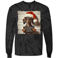 Funny Dachshund Christmas Dear Santa I Can Explain Weiner Tie-Dye Long Sleeve Shirt