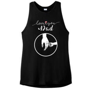 Fathers Day Celebration I Love You Dad Gift Ladies PosiCharge Tri-Blend Wicking Tank