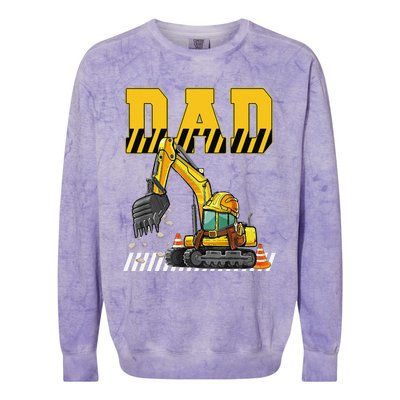 Funny Dad Construction Excavator Matching Family Colorblast Crewneck Sweatshirt