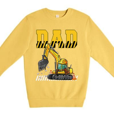 Funny Dad Construction Excavator Matching Family Premium Crewneck Sweatshirt