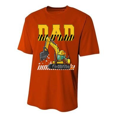 Funny Dad Construction Excavator Matching Family Performance Sprint T-Shirt