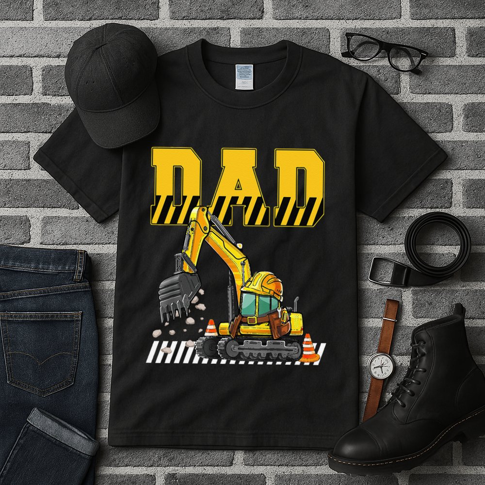 Funny Dad Construction Excavator Matching Family Tall T-Shirt