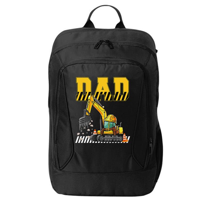 Funny Dad Construction Excavator Matching Family City Backpack