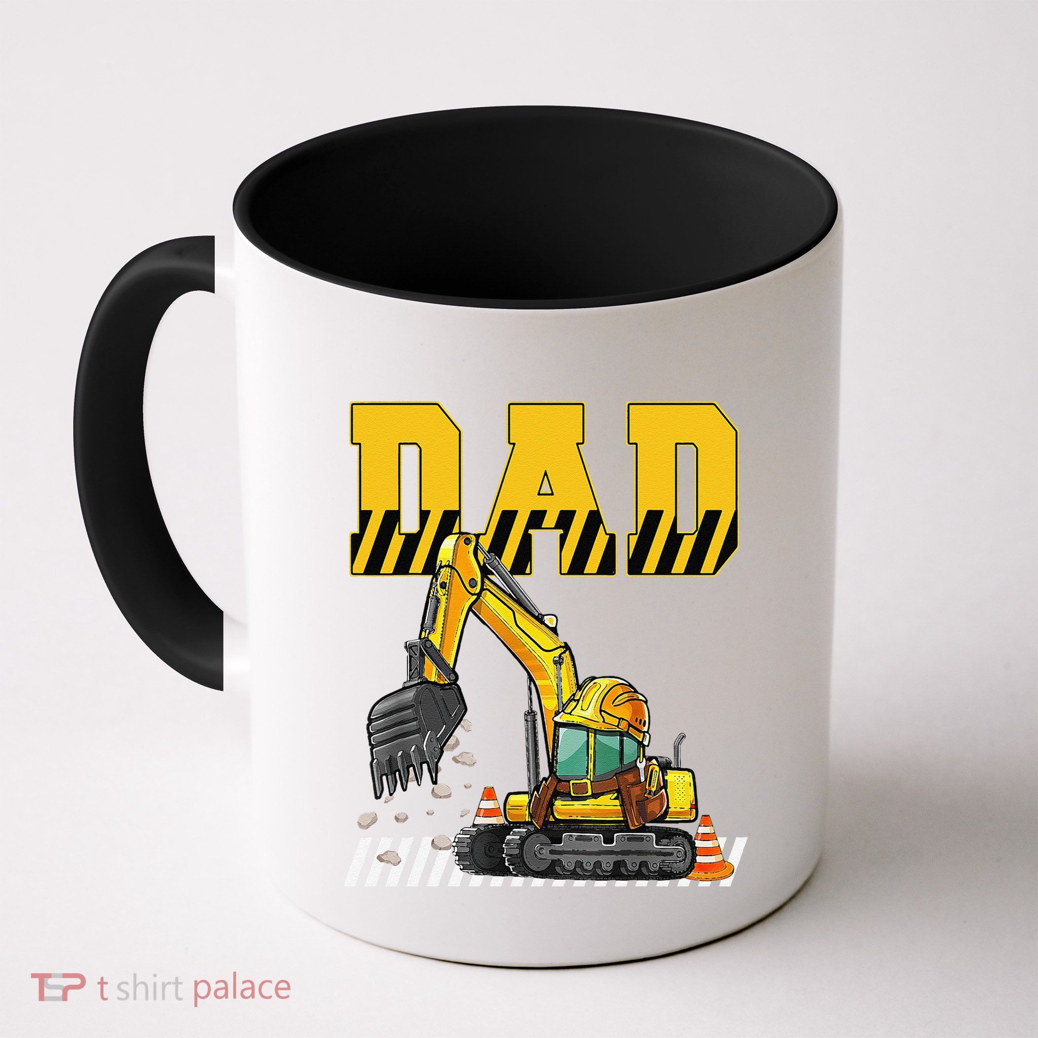 Funny Dad Construction Excavator Matching Family Mug