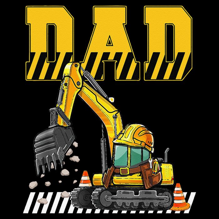Funny Dad Construction Excavator Matching Family Drawstring Bag