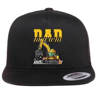 Funny Dad Construction Excavator Matching Family Flatbill Hat