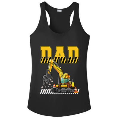 Funny Dad Construction Excavator Matching Family Ladies PosiCharge Competitor Racerback Tank