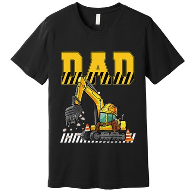 Funny Dad Construction Excavator Matching Family Premium T-Shirt