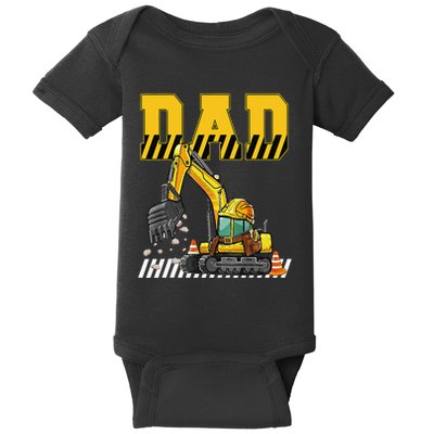 Funny Dad Construction Excavator Matching Family Baby Bodysuit