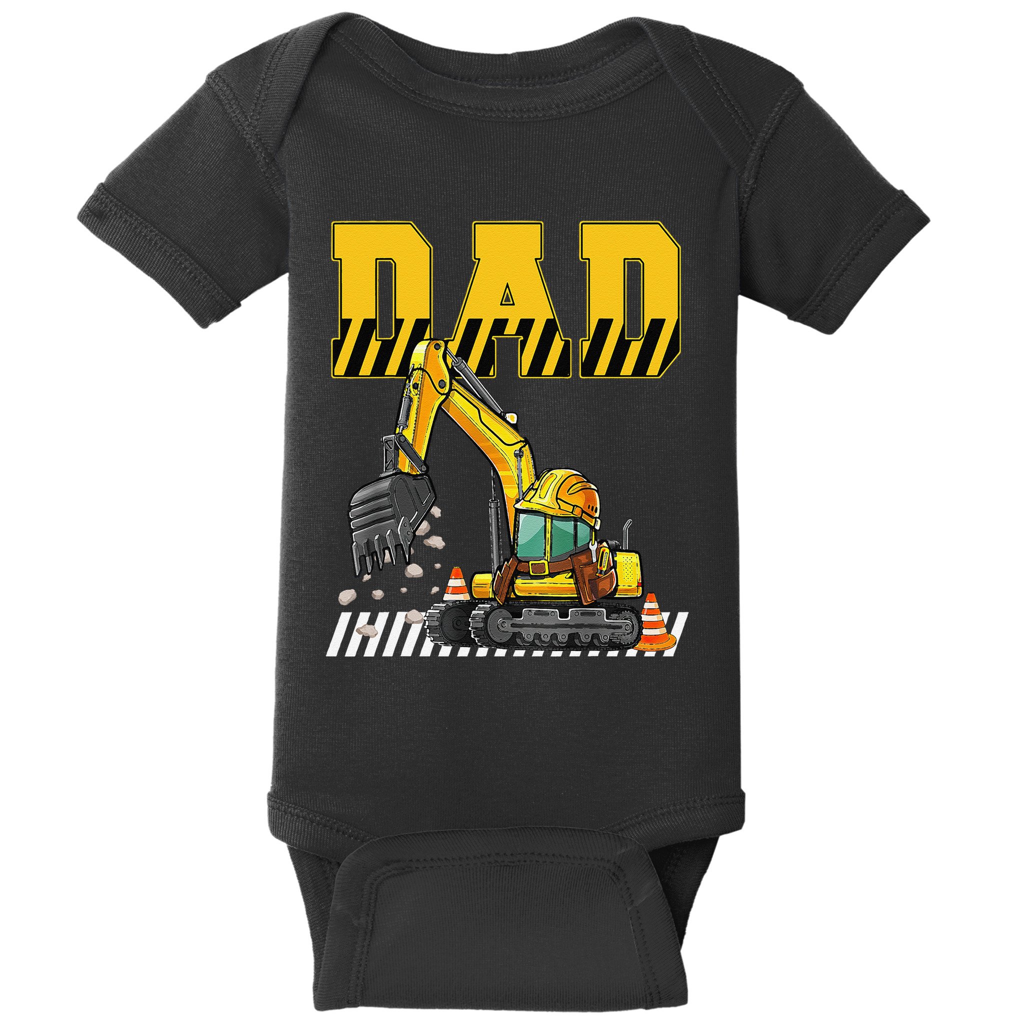 Funny Dad Construction Excavator Matching Family Baby Bodysuit