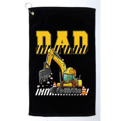 Funny Dad Construction Excavator Matching Family Golf Towel