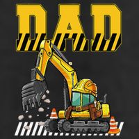 Funny Dad Construction Excavator Matching Family Golf Towel