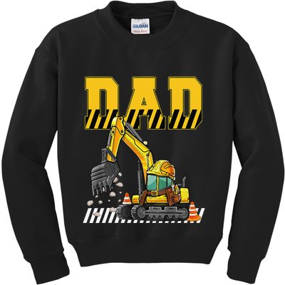 Funny Dad Construction Excavator Matching Family Kids Sweatshirt